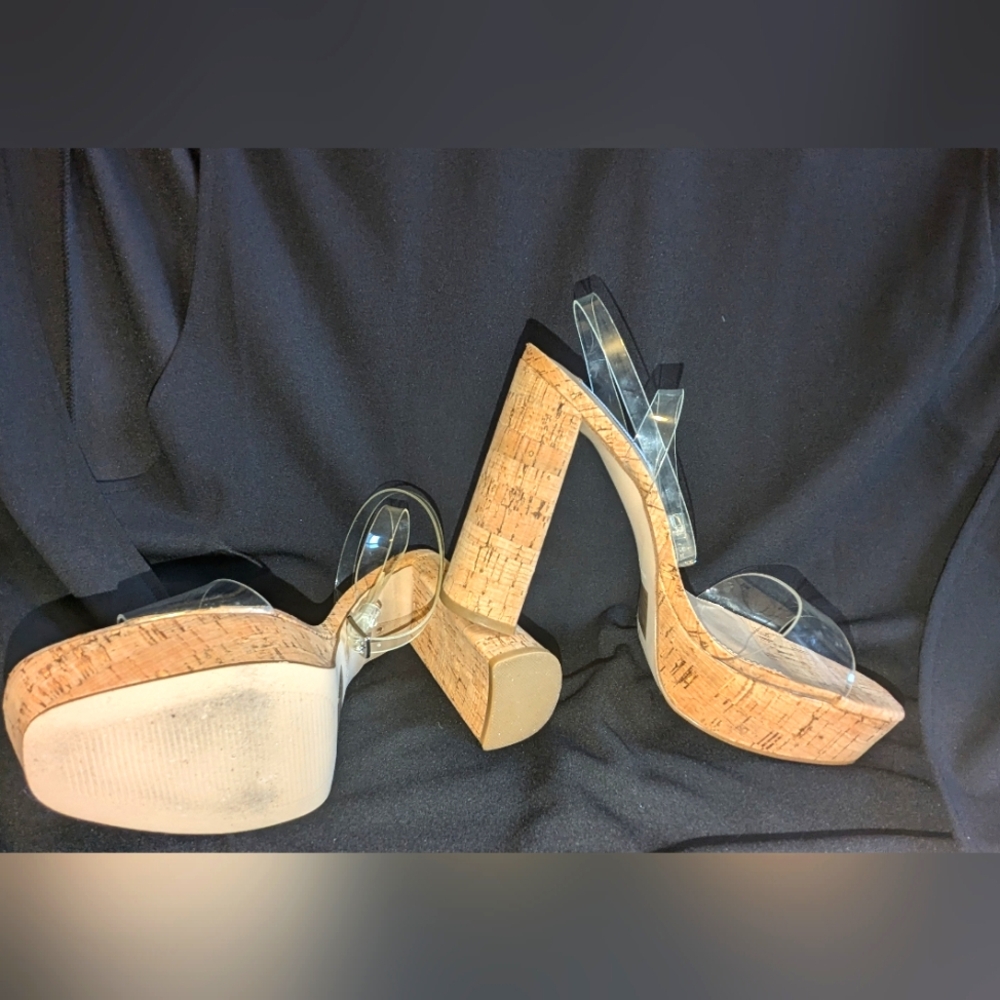 Steve Madden Lessa clear platform block heel